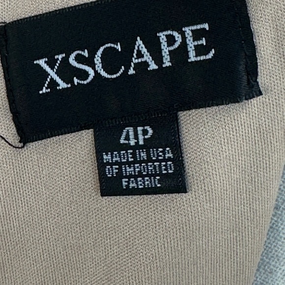 XScape Long Sleeve Sequin Lace Midi Dress - Beige / Sand - size 4P - Picture 6 of 12